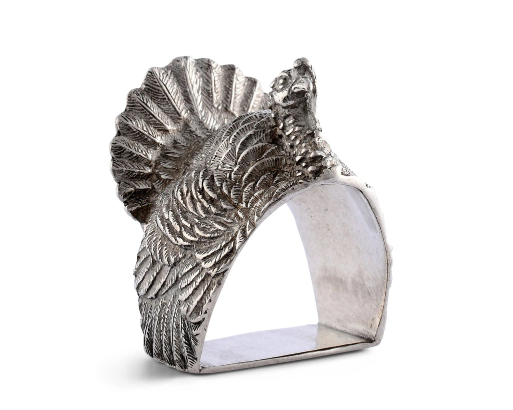 Festive Pewter Turkey Napkin Ring Detail - Your Western Decor