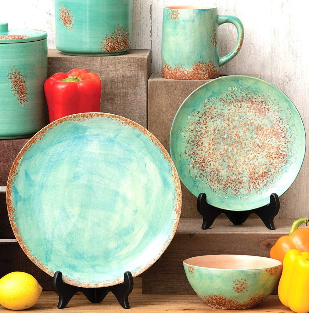 Turquoise rust patina southwestern dinnerware - Your Western Decor