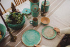Western ranch style turquoise dinnerware collection