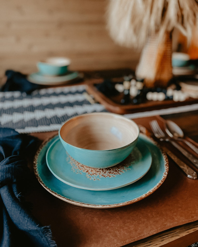 Turquoise Rust Patina Dinnerware Set - Your Wester Decor