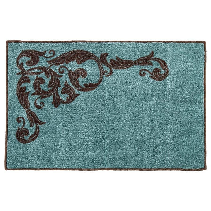 Turquoise scroll accent rug - Your Western Decor