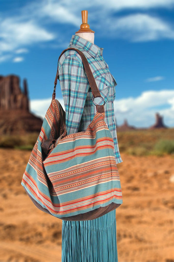 Turquoise Serape Weekender Bag - Made in the USA - Your Western Decor