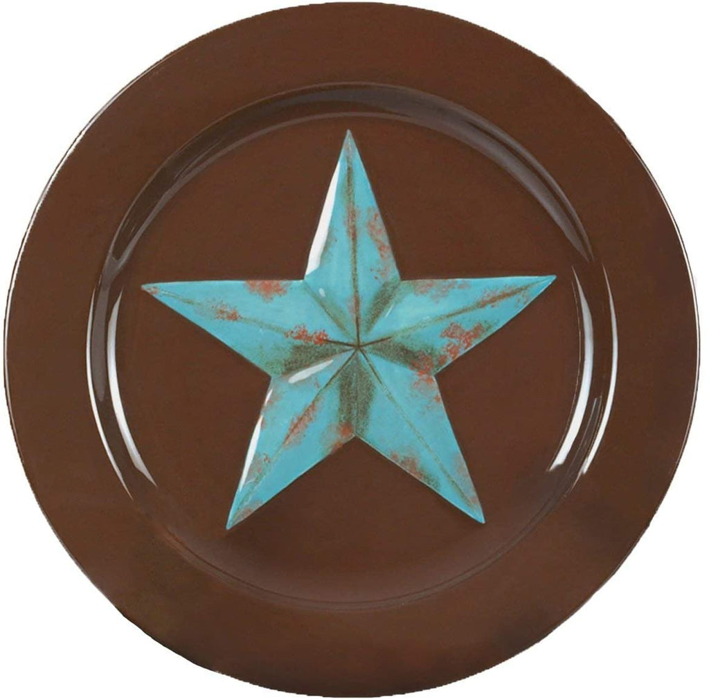 Western Turquoise Star Dinner and Salad Plates - Your Western Decor