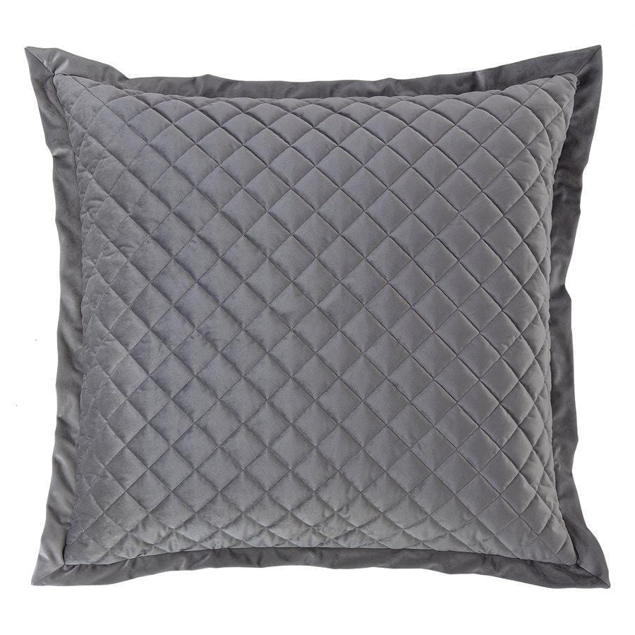 Velvet Diamond Quilted Euro Sham in Gray from HiEnd Accents