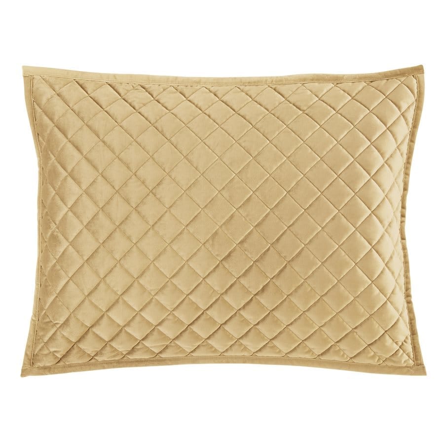 Gold velvet quilted king pillow sham - Your Western Decor, LLC