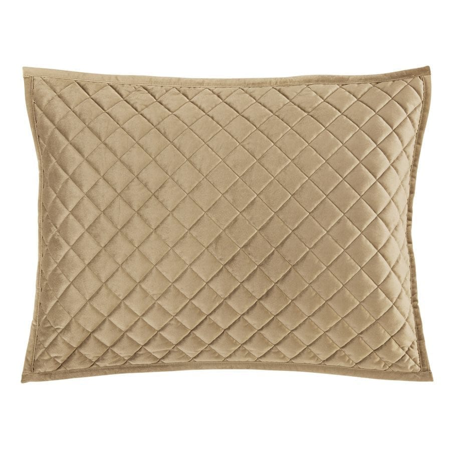 Oatmeal velvet quilted king pillow sham - Your Western Decor, LLC
