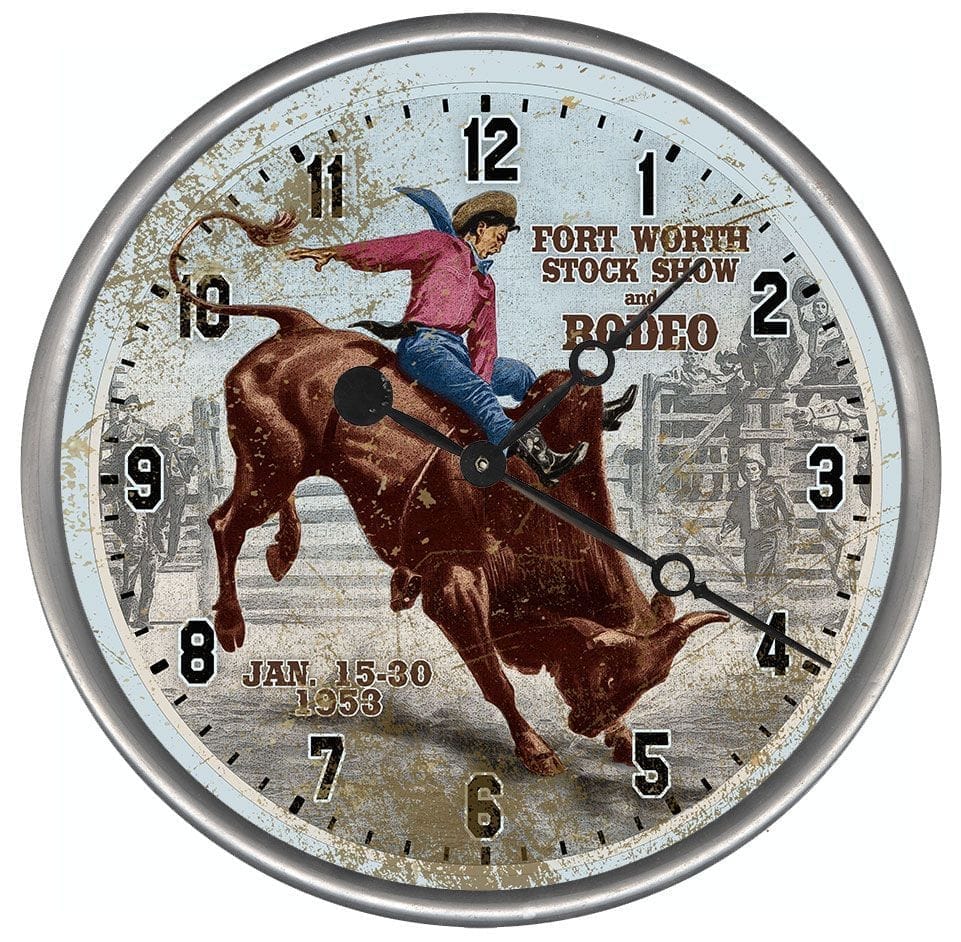 Fort Worth Rodeo 1953 Vintage Clock made in the USA - Your Western Decor