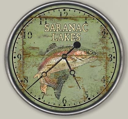Vintage Saranac Lakes Trout Clock made in the USA - Your Western Decor