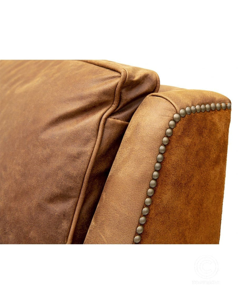 Weathered Leather Accent Chair - Your Western Decor, LLC