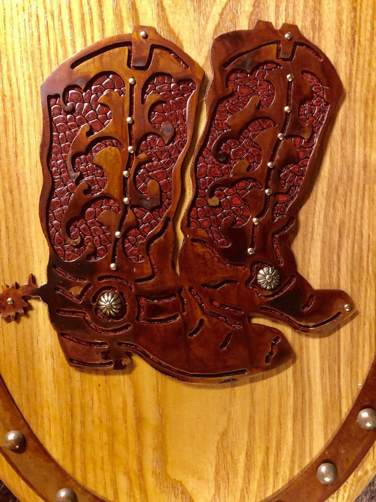 Cowboy boots and red leather western toilet seat. Your Western Decor