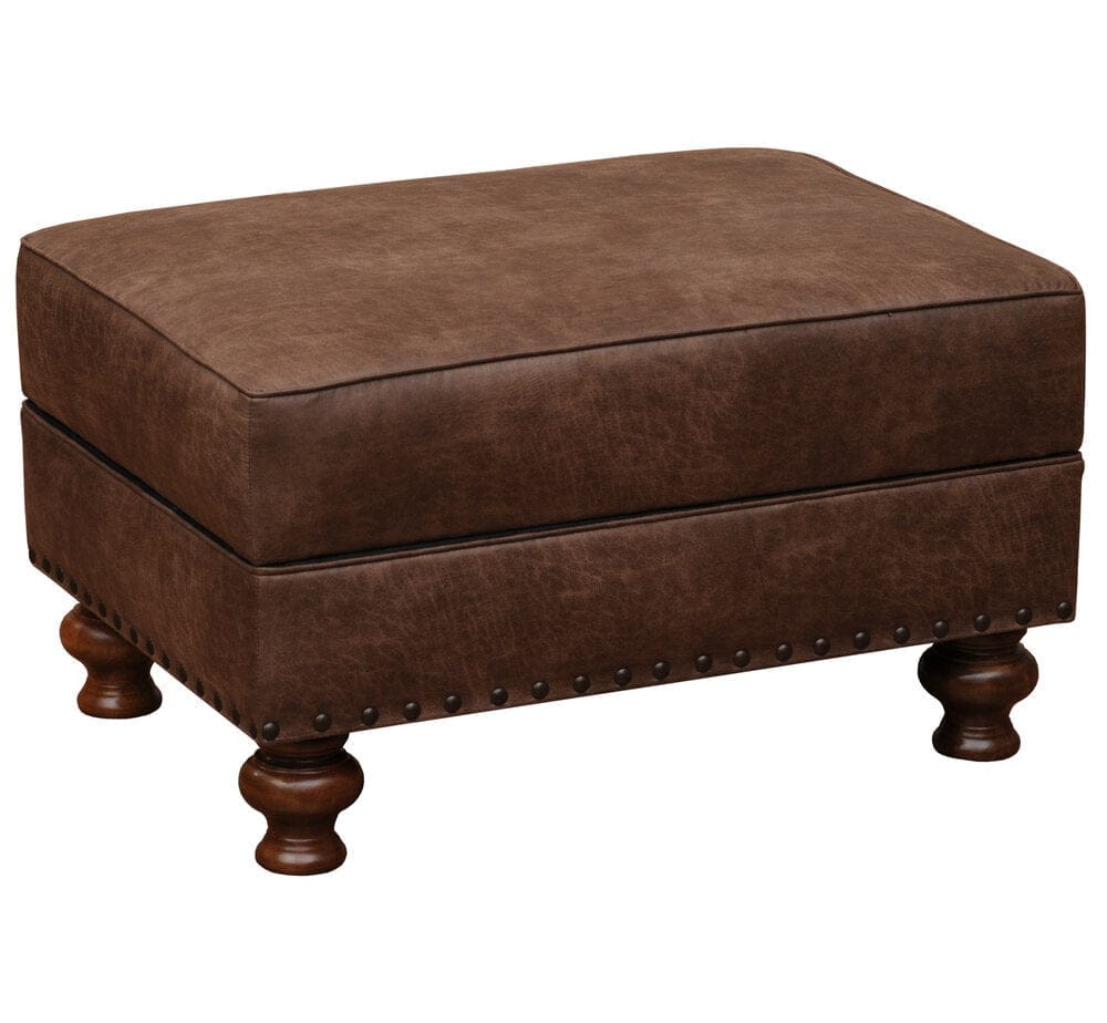 Western Faux Leather Ottoman made in the USA - Your Western Decor