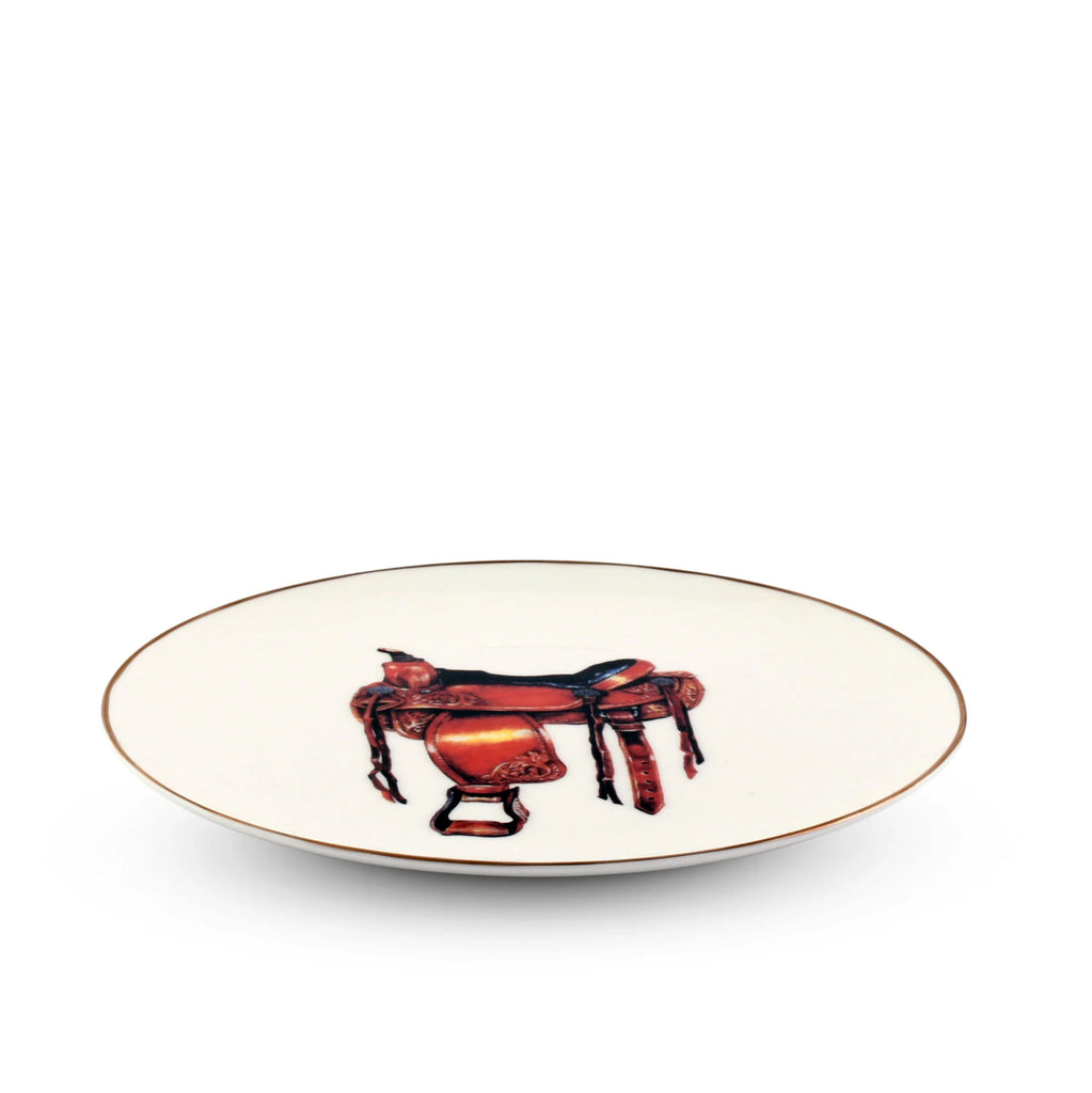 Western Saddle Bone China Plate - Western Dishes - Your Western Decor