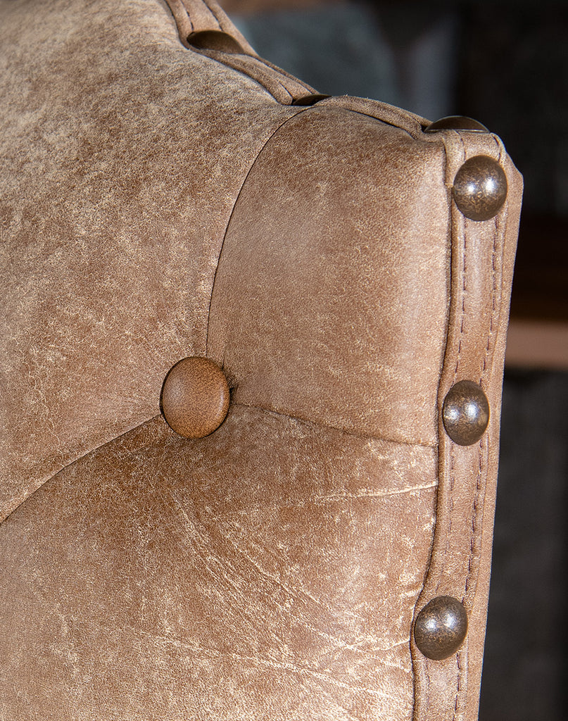 Western Trails Leather Office Chair seat detail - Your Western Decor