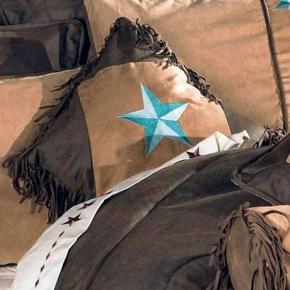 western accent pillow with turquoise star and fringe - Your Western Decor, LLC