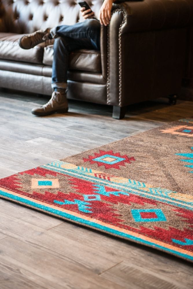 Aztec Whiskey River Rug in Turquoise XL - Your Western Decor, LLC