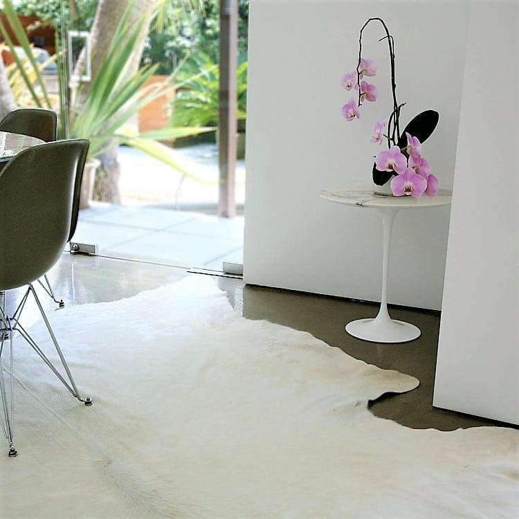 Luxury Brazilian white cowhide rugs. Your Western Decor
