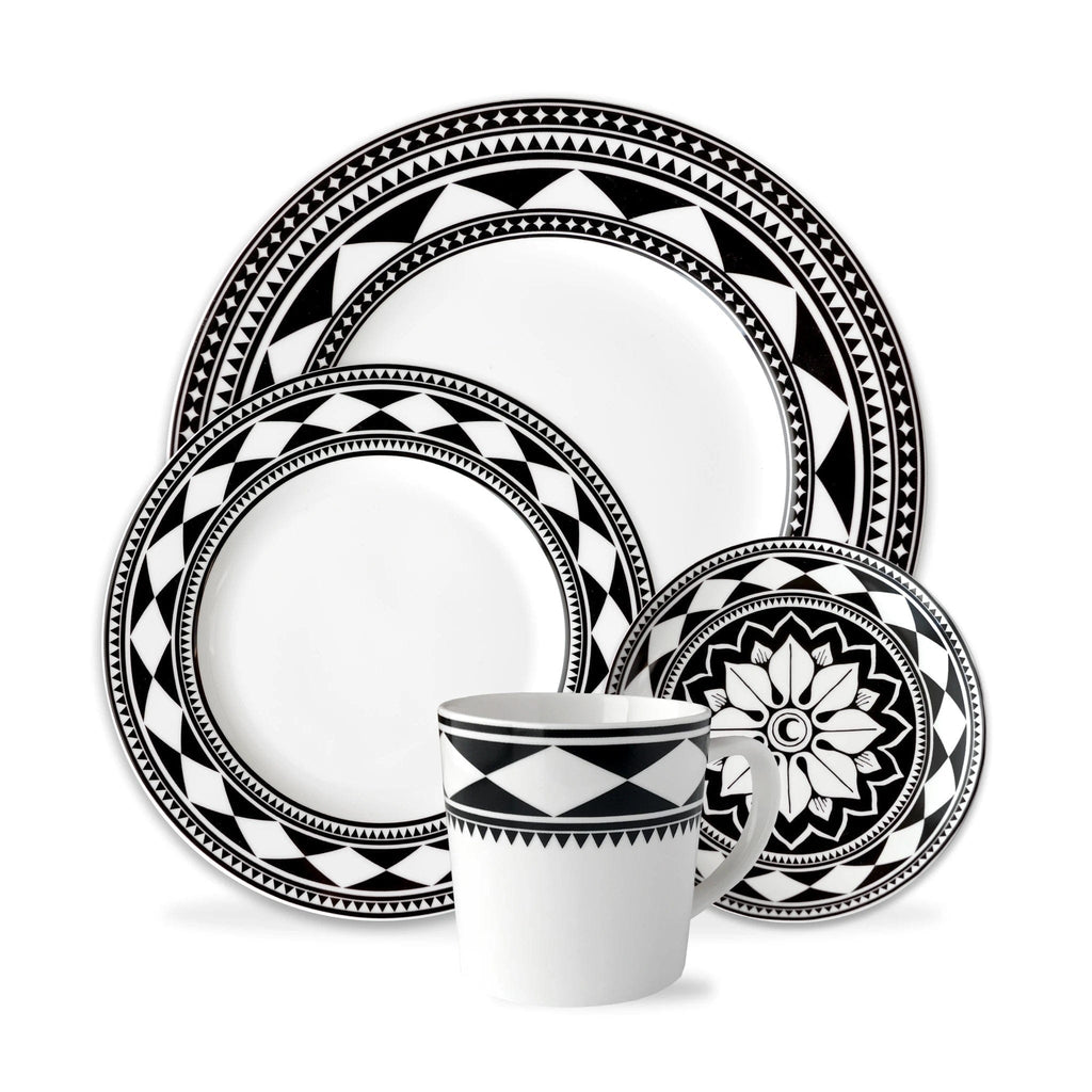 White Diamond Porcelain Dinnerware - Made in the USA - Your Western Decor