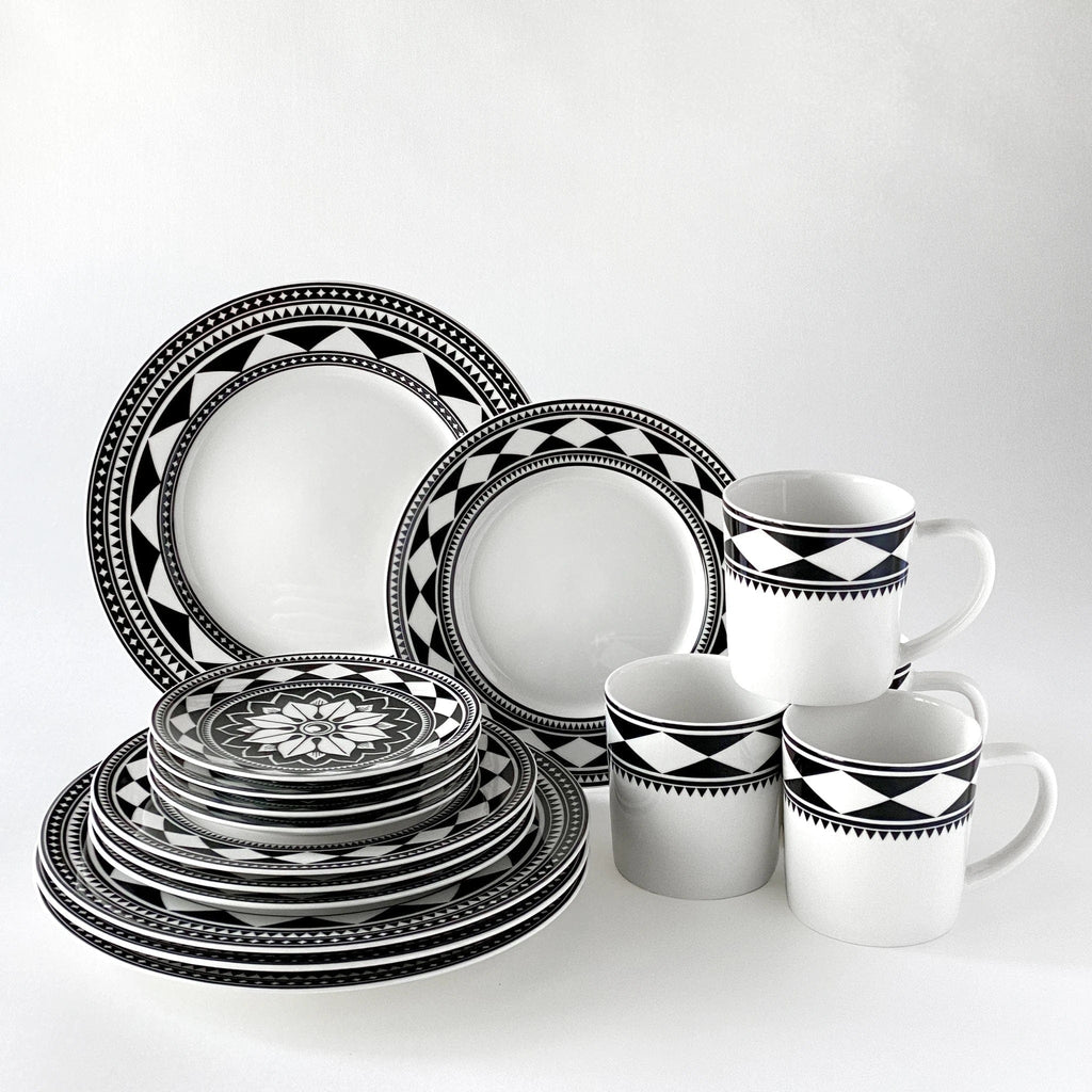 Black and white patterned porcelain dinnerware - Your Western Decor