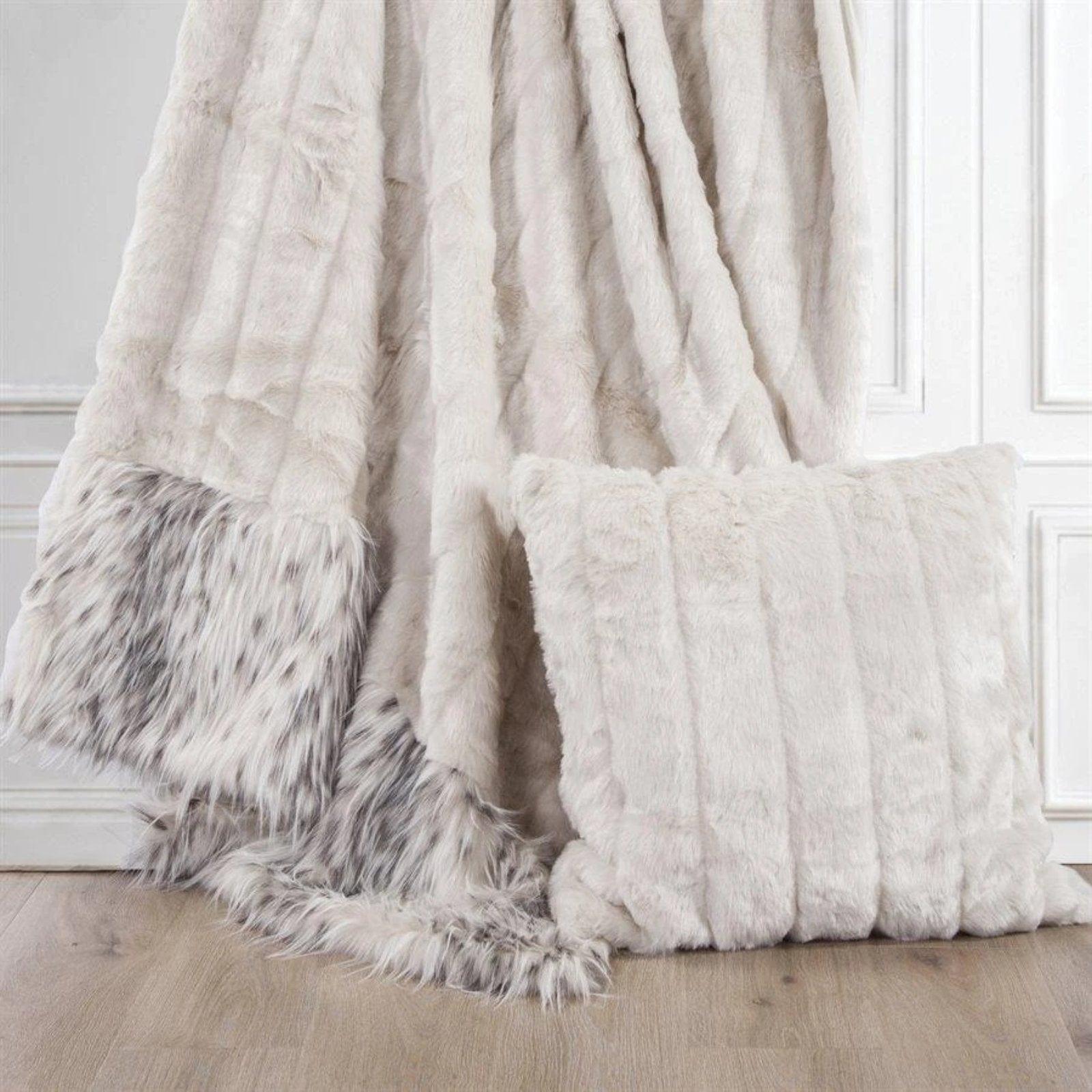 Faux fur mink and leopard throw blanket - Your Western Decor