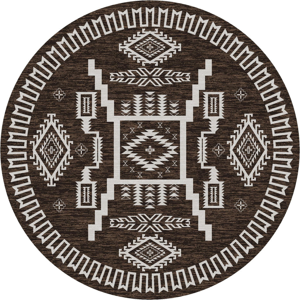 Wild Whiskey Round Area Rug in Chocolate - Made in the USA - Your Western Decor