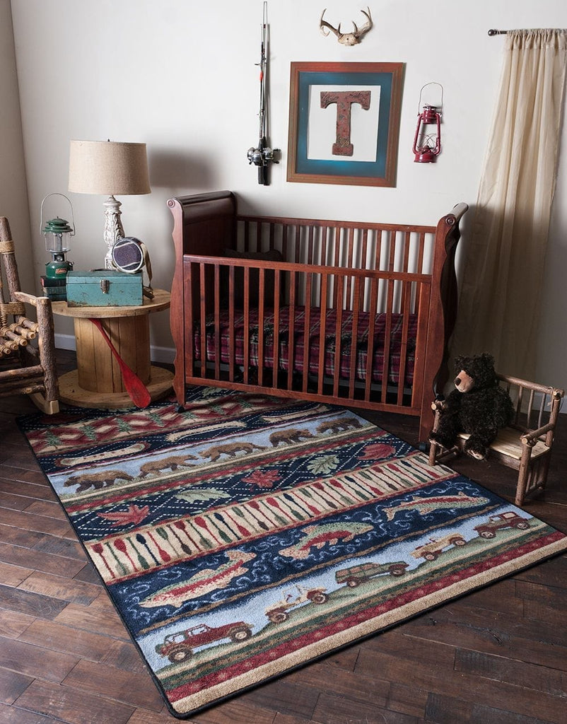 Wilderness Trek Multi Color Lodge Area Rugs - Made in the USA - Your Western Decor, LLC