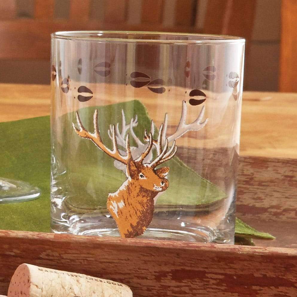 Double old fashion glass with elk graphic - made in the USA - Your Western Decor