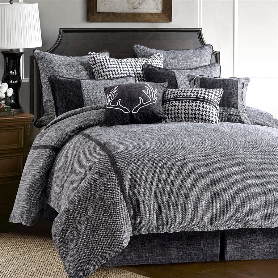 Woven dark grey comforter set - Your Western Decor