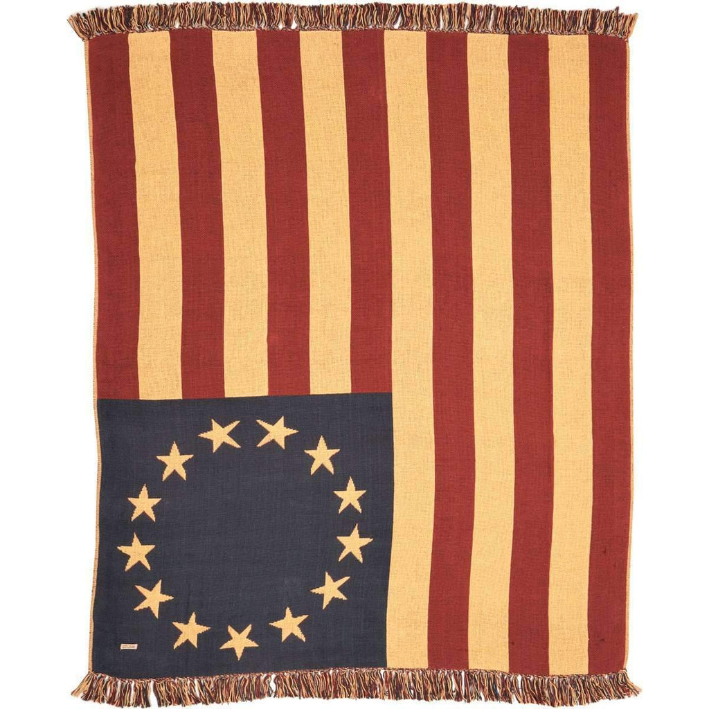 American flag woven throw blanket - Front