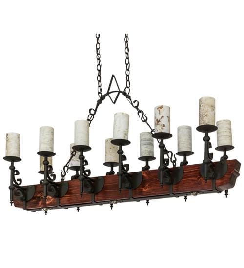 wood beam and wrought iron large chandelier. Custom made in the USA. Your Western Decor