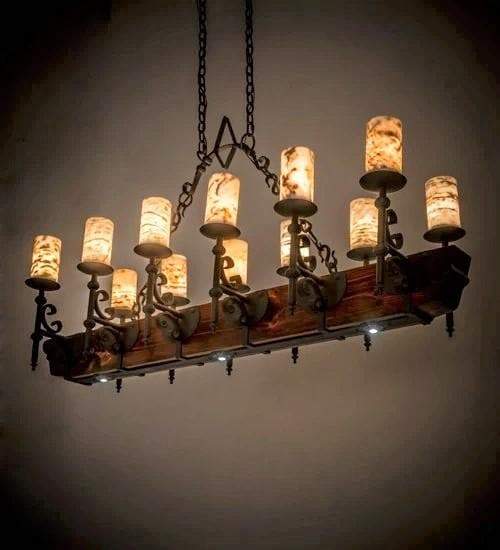 Wrought Iron & Wood Beam Mansion Chandelier. Custom made in the USA. Your Western Decor