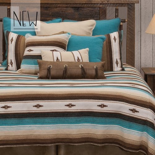 Turquoise Western Star Tapestry Pillow - Western Throw Pillows, Southwestern Bedding from Lone Star Western Decor