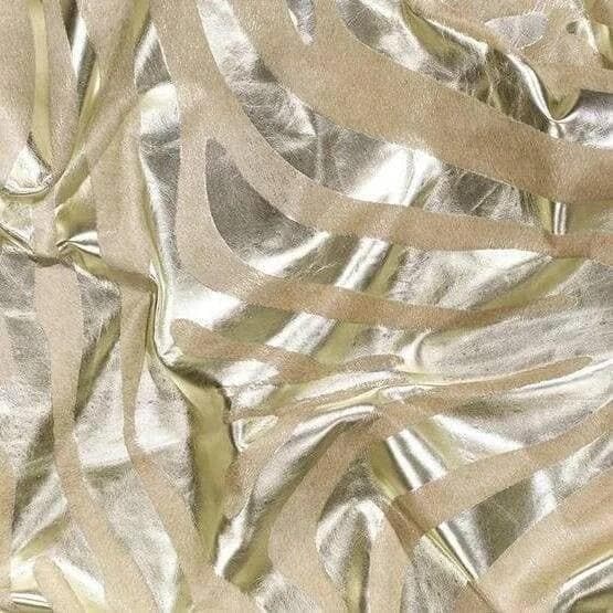 metallic gold zebra stencil on beigh cowhide rug. Free Shipping. Your Western Décor & Design